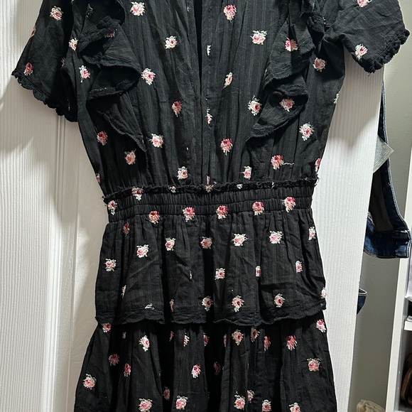 LoveShackFancy Black Dress with Pink Floral Accents - Picture 6 of 6